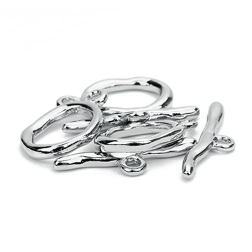 FIXOSHEE 5 Satz DIY Schmuckverschluss Teilig Metall Kupferbeschichtung Abnorme Form Verbindungselemente für Armbänder und Mehr für Schmuckherstellung Silber von FIXOSHEE