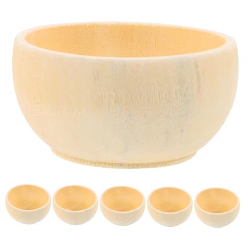 FIXOSHEE 5 Stck Unlackierte Holzschalen für DIY Holzschalen zum Malen Kreative Bastelschalen für Glatte Oberfläche für Kunstprojekte und Dekoration von FIXOSHEE