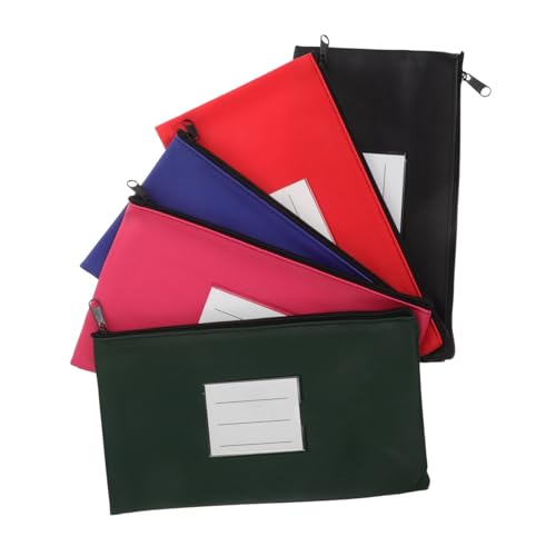 FIXOSHEE 5 Stück Geldtaschen aus PU Leder mit Reißverschluss und Beschriftungsfenster Kompakter Langlebiger Beleg und Dokumentenorganizer für Büro Zuhause und Reisen in Farben FIXOSHEE 5 Stück Geldtaschen aus PU Leder mit Reißverschluss und Beschriftungsfenster Kompakter Langlebiger Beleg und Dokumentenorganizer für Büro Zuhause und Reisen in Farben von FIXOSHEE