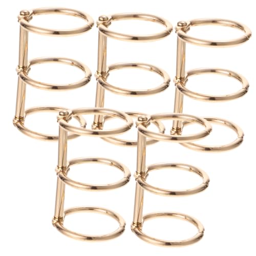 FIXOSHEE 5 Stück Metall Buchringe Binder Ringe Goldfarbig Langlebig Glatt Poliert für Ringordner Zubehör und Lose Blattbindung von FIXOSHEE