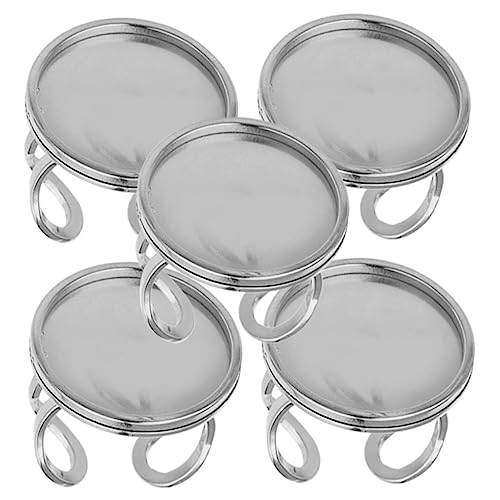 FIXOSHEE 5 Stück Offene Verstellbare Ringschienen mit Flacher Basis DIY Schmuckring Rohlinge für Damen Basteln von Fingerringen Langlebig und Leicht für Vielseitige Anlässe von FIXOSHEE