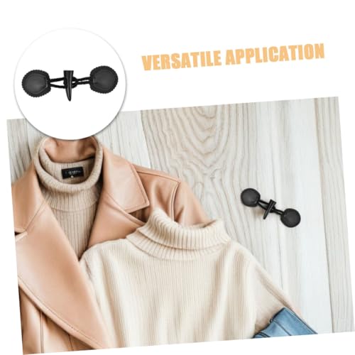 FIXOSHEE 5 Stück Schwarze Horn Knöpfe Resin und Langlebige Knebelverschlüsse für Mäntel Vintage Inspirierte Designknöpfe für Stilvolle Overcoats und Windjacken von FIXOSHEE