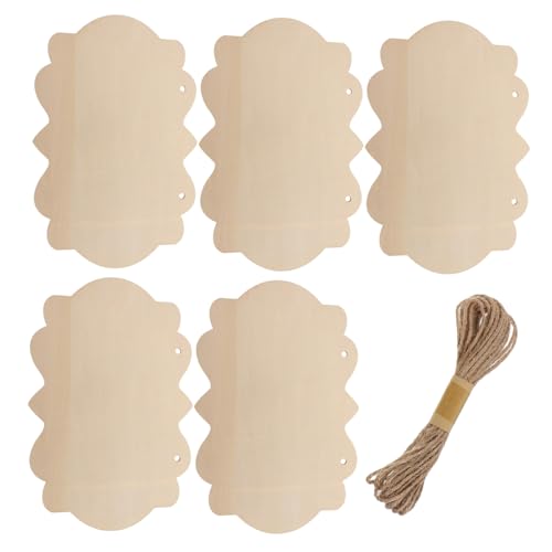 FIXOSHEE 5 Stück Teiliges Blanko Holzschilder aus Basswood mit Naturseil zum Aufhängen Ungefüllte Tür Wandtafeln zum Bemalen Gravieren und Kreativen DIY Dekor für Zuhause und Events FIXOSHEE 5 Stück Teiliges Blanko Holzschilder aus Basswood mit Naturseil zum Aufhängen Ungefüllte Tür Wandtafeln zum Bemalen Gravieren und Kreativen DIY Dekor für Zuhause und Events von FIXOSHEE