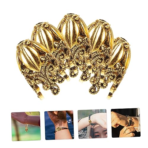 FIXOSHEE 5 Stück Teiliges Blumen Perlenkappen Legierung für DIY Armbänder Halsketten Ohrringe Schmuckherstellung Dekorative Endkappen mit Glatter Oberfläche und Kreativem Design Antikem von FIXOSHEE