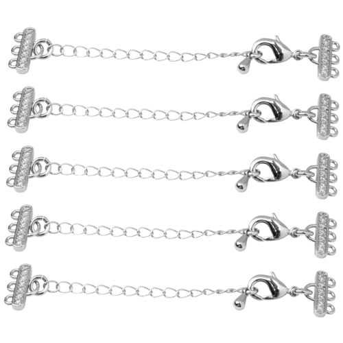 FIXOSHEE 5 Stück Teiliges DIY Verlängerungsketten für Schmuckherstellung für Armbänder und Fußketten Langlebig und Einfach zu Verwenden Platinfarbe mit Zirkonia FIXOSHEE 5 Stück Teiliges DIY Verlängerungsketten für Schmuckherstellung für Armbänder und Fußketten Langlebig und Einfach zu Verwenden Platinfarbe mit Zirkonia von FIXOSHEE
