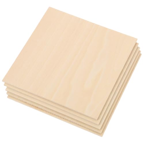 FIXOSHEE 5 Stück Teiliges Dünne Holzplatten aus Lindenholz Naturfarbene Fein Polierte DIY Holzplättchen zum Gravieren Basteln Modellbau und Brandmalerei Stabile Holzscheiben für Kreative von FIXOSHEE