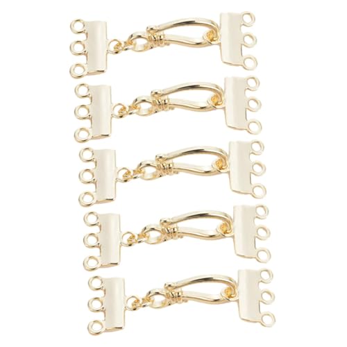 FIXOSHEE 5 Stück Teiliges Kettenverbinder aus Kupfer Mehrreihiger Necklace Separator für DIY Schmuckherstellung Langlebige Layering Verschlüsse für Halsketten und Armbänder Praktisches von FIXOSHEE