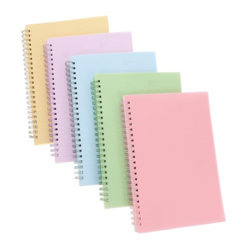 FIXOSHEE 5 Stück Teiliges Spiralnotizbuch Linierte Buntes Design Grün Gelb Blau Robustes Papier mit Stahlspirale Vielseitiges Business und Schulnotizbuch Handlich und Langlebig von FIXOSHEE