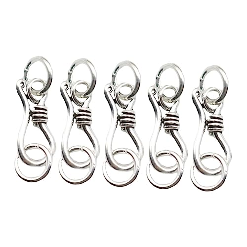 FIXOSHEE 5 Stück Teiliges Sterling Silber S Haken Schmuckverschluss Langlebiger Kettenverschluss für DIY Schmuckherstellung Vielseitiger und Sicherer Verschluss für Armbänder und FIXOSHEE 5 Stück Teiliges Sterling Silber S Haken Schmuckverschluss Langlebiger Kettenverschluss für DIY Schmuckherstellung Vielseitiger und Sicherer Verschluss für Armbänder und von FIXOSHEE