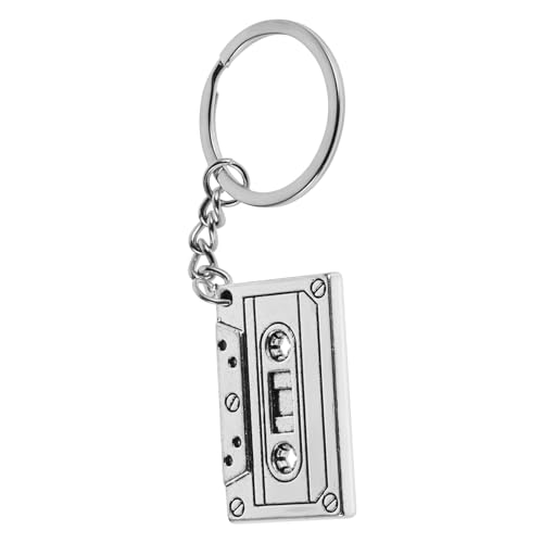FIXOSHEE 5 Stück Teiliges Vintage Kassettenband Anhänger aus Langlebiger Legierung als Schlüsselanhänger und Halskette für Frauen Retro Party Schmuck mit Nostalgischem Charme von FIXOSHEE