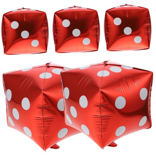 FIXOSHEE 5 Stück Würfel Luftballons aus Aluminiumfolie Mottoparty Dekoration Geburtstag Party Wanddeko Fotorequisite Rot FIXOSHEE 5 Stück Würfel Luftballons aus Aluminiumfolie Mottoparty Dekoration Geburtstag Party Wanddeko Fotorequisite Rot von FIXOSHEE