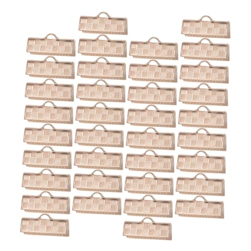 FIXOSHEE 50 Stück Crimp Ends Clips für Schmuckherstellung Schnallen für DIY Bastelarbeiten für Bänder Spitze und Schals von FIXOSHEE