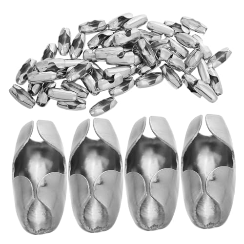 FIXOSHEE 50 Stück Edelstahl Kettenverschluss Clip für Schmuckherstellung Beidseitiger Metallverbinder für Halsketten Armbänder Langlebiger DIY Schmuck Ersatzverschluss von FIXOSHEE