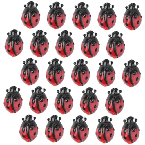 FIXOSHEE 50 Stück Handgefertigte Glasperlen für DIY Schmuck Leuchtend Rote Lampwork Perlen Schmuckperlen für Armbänder und Bastelbedarf für Kreative Handarbeiten von FIXOSHEE