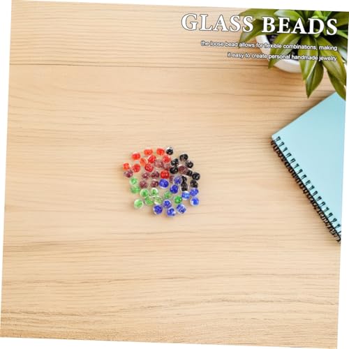FIXOSHEE 50 Stück Leuchtende Glasperlen für Schmuckherstellung Runde Nachleuchtende Spacer Perlen in Blau Schwarz Grün Rot Lila Diy Bastelset für Armbänder Halsketten Ohrringe von FIXOSHEE