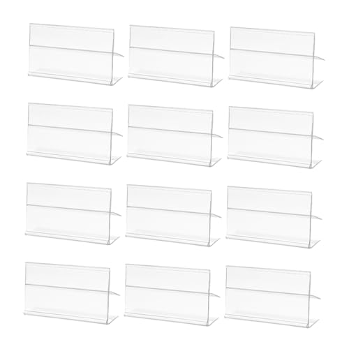 FIXOSHEE 50 Stück Regalpreise Supermarkt-Etikettenhalter Ticketinhaber Drahtschelfetiketthalter Clips für Korbetiketten Warenanhängerhalter Schildhalter Warenschild Clips PVC Transparent von FIXOSHEE