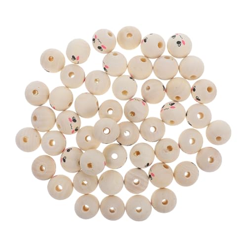 FIXOSHEE 50 Stück Runde Holzperlen mit Smile Gesicht für DIY Projekte für Bastelarbeiten Heimdekoration und Kinderaktivitäten für Gruppenprojekte und Kreative Bastelideen FIXOSHEE 50 Stück Runde Holzperlen mit Smile Gesicht für DIY Projekte für Bastelarbeiten Heimdekoration und Kinderaktivitäten für Gruppenprojekte und Kreative Bastelideen von FIXOSHEE