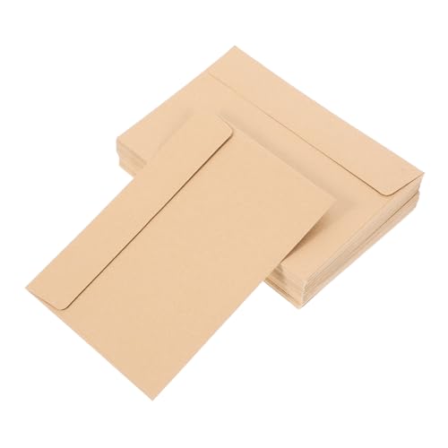 FIXOSHEE 50 Stück Selbstklebende Kraftpapierumschläge Dicke Einladungsumschläge für Hochzeiten Geburtstagsfeiern Babypartys Dankeskarten und Khaki Personalisierbar von FIXOSHEE
