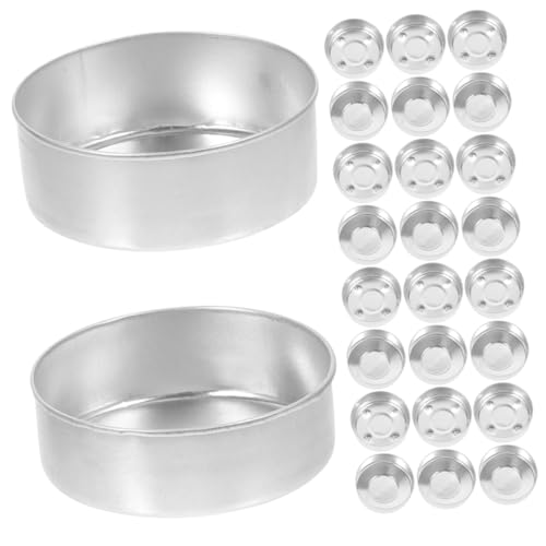 FIXOSHEE 50 Stück Teelichtbecher Aluminium Kerzenschalen Leere Kerzendosen für DIY Kerzenherstellung Retro Elegantes Design Geeignet für Wohnraum und Tischdekoration von FIXOSHEE