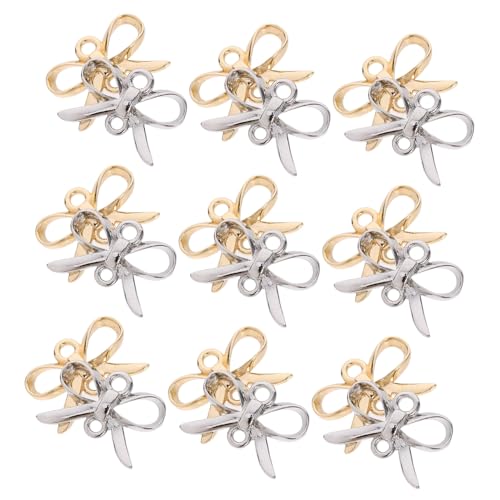 FIXOSHEE 50 Stück Teiliges Bowknot Design Doppellochige Schmuckverbinder für DIY Ohrringe Armbänder Halsketten Bastelzubehör Leichte Langlebige Schmuckcharms von FIXOSHEE
