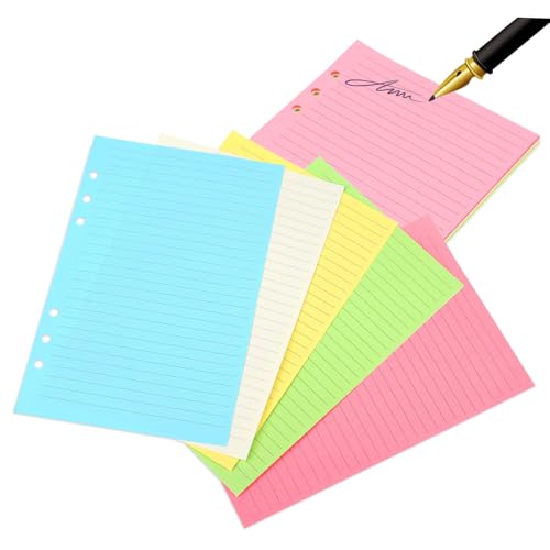 FIXOSHEE 50 Stück Teiliges Liniert Nachfüllpapier für Ringbuch Loose Leaf Einlagen in Verschiedenen Farben Dickes Schreibpapier für Planer und Notizbücher Klare Verschleißfest FIXOSHEE 50 Stück Teiliges Liniert Nachfüllpapier für Ringbuch Loose Leaf Einlagen in Verschiedenen Farben Dickes Schreibpapier für Planer und Notizbücher Klare Verschleißfest von FIXOSHEE