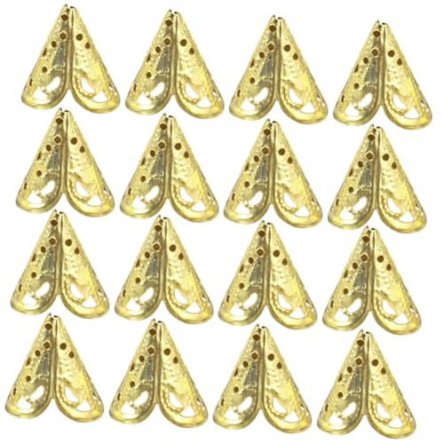FIXOSHEE 50 Stück Teiliges Metall Filigrane Hohle Blüten Perlenkappen Goldfarben für DIY Schmuckherstellung Armbänder Halsketten Anhänger Zubehör von FIXOSHEE