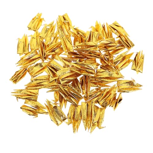 FIXOSHEE 50 Stück Teiliges Origami Wanddekor Handgefaltete Goldene Papier Kraniche mit Perlmutt Finish Symbolische Glücksbringer Vielseitige Hängende Dekoration für Wohnzimmer Büro Hochzeit von FIXOSHEE