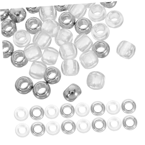 FIXOSHEE 50 Stück Teiliges Perlen Set Große Lochperlen Transparent und Silber für Armband und Halskettengestaltung Langlebige Kunststoffperlen Vielseitig für Diy Schmuck und Haaraccessoires FIXOSHEE 50 Stück Teiliges Perlen Set Große Lochperlen Transparent und Silber für Armband und Halskettengestaltung Langlebige Kunststoffperlen Vielseitig für Diy Schmuck und Haaraccessoires von FIXOSHEE