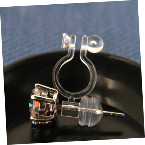 FIXOSHEE 50 Stück Teiliges Transparentes Silikon Ohrring Clip Schmerzfreie DIY Ohrclip Converter Langlebig Verformungsbeständig Bequemer Sitz für Individuelles Schmuckdesign von FIXOSHEE