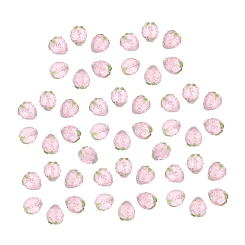 FIXOSHEE 50 Stück Transparente Erdbeerperlen Spacer Beads aus Langlebigem Kristall für DIY Schmuckherstellung Armbänder Basteln Zubehör in Zartem Rosa FIXOSHEE 50 Stück Transparente Erdbeerperlen Spacer Beads aus Langlebigem Kristall für DIY Schmuckherstellung Armbänder Basteln Zubehör in Zartem Rosa von FIXOSHEE