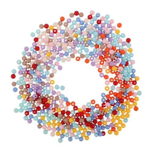 FIXOSHEE 500 Stück Acrylperlen Rund Mixfarben Solide Spacer Perlen für DIY Schmuckherstellung Halsketten Armbänder Handwerksprojekte von FIXOSHEE