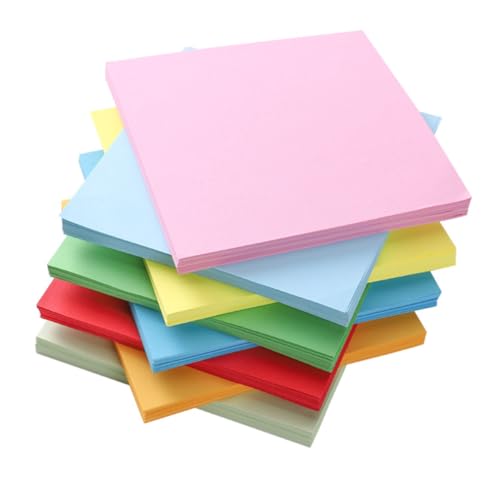 FIXOSHEE 500 Stück Buntes Origami Papier Farben Doppelseitig Farbiges Bastelpapier für DIY Handarbeit für Kindergarten und Bastelprojekte von FIXOSHEE