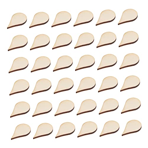 FIXOSHEE 50Stücke DIY Holz Wassertröpfchen Form Handgemachte Holzchips für Bastelprojekte Naturmaterialien für Dekorationen Kartenherstellung Scrapbooking und Mehr von FIXOSHEE