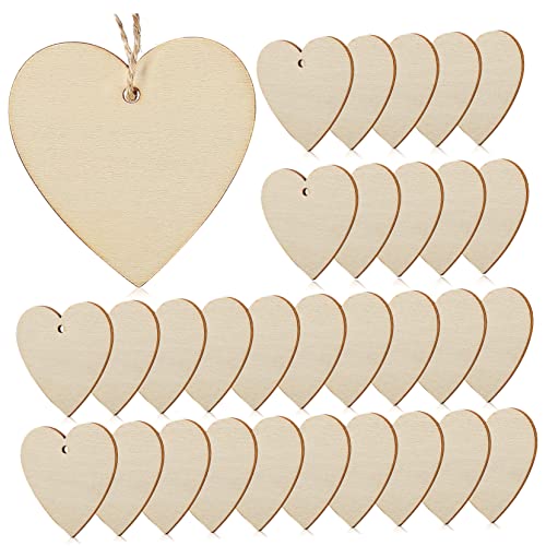 FIXOSHEE 50Stücke Holzherzen Bemalbare Holzausschnitte mit Seilen Unlackierte Holzornamente für DIY Kunsthandwerk Geschenkanhänger für Hochzeiten und Dekorationen FIXOSHEE 50Stücke Holzherzen Bemalbare Holzausschnitte mit Seilen Unlackierte Holzornamente für DIY Kunsthandwerk Geschenkanhänger für Hochzeiten und Dekorationen von FIXOSHEE