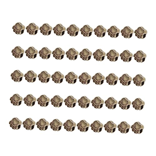 FIXOSHEE 50Stücke Retro Spacer Perlen für DIY Armband und Halskette Handgefertigte Lose Perlen mit Großem für Schmuckherstellung Bronzeoptik Glatte Oberfläche von FIXOSHEE