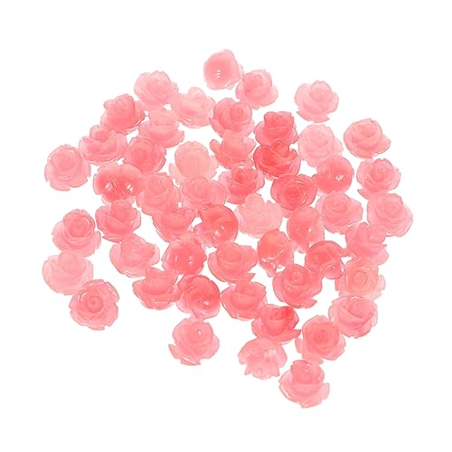 FIXOSHEE 50Stücke Rosenperlen Muschel für DIY Schmuck Geschnittene Spacerperlen für Halsketten und Armbänder für Familie von FIXOSHEE