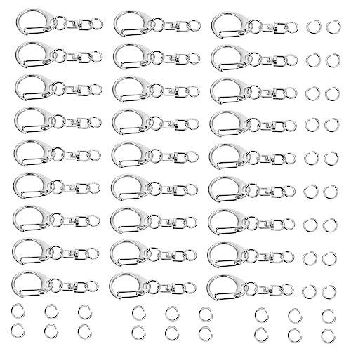 FIXOSHEE 50Stücke Zinklegierung Haken Schlüsselanhänger Langlebige Schnalle für Schlüssel und Taschen Zubehör für DIY Projekte und Hängesysteme Silberfarben FIXOSHEE 50Stücke Zinklegierung Haken Schlüsselanhänger Langlebige Schnalle für Schlüssel und Taschen Zubehör für DIY Projekte und Hängesysteme Silberfarben von FIXOSHEE