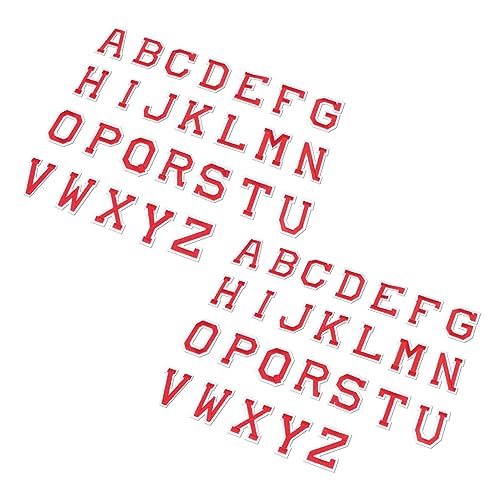 FIXOSHEE 52 Stück Teiliges Schwarze und Weiße Aufnäher mit Roten Bestickten Buchstaben Selbstklebende Stoffpatches zum Aufnähen für Kleidung Hüte Jeans Taschen für DIY Mode und FIXOSHEE 52 Stück Teiliges Schwarze und Weiße Aufnäher mit Roten Bestickten Buchstaben Selbstklebende Stoffpatches zum Aufnähen für Kleidung Hüte Jeans Taschen für DIY Mode und von FIXOSHEE