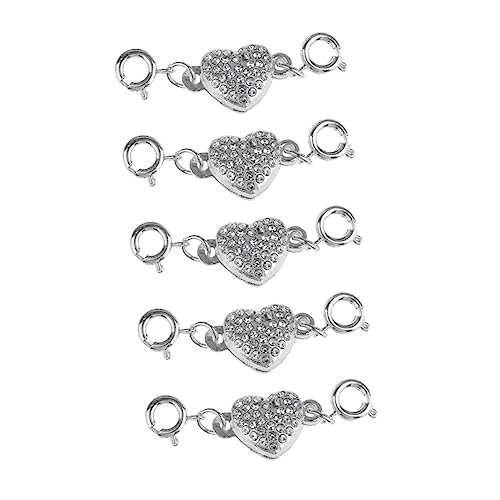 FIXOSHEE 5Stücke DIY Schmuckschließe Herzförmige Magnetverschlüsse Armbänder Leicht und Langlebig für Schmuckgestaltung von FIXOSHEE