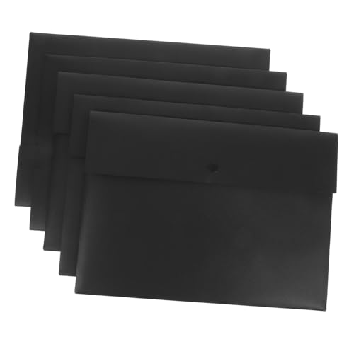 FIXOSHEE 5Stücke Dokumententasche Transparente Aktenhüllen mit Druckknopfverschluss Langlebiges Material für Büro Schule und Zuhause Dateispeicherbeutel für Sichere von FIXOSHEE