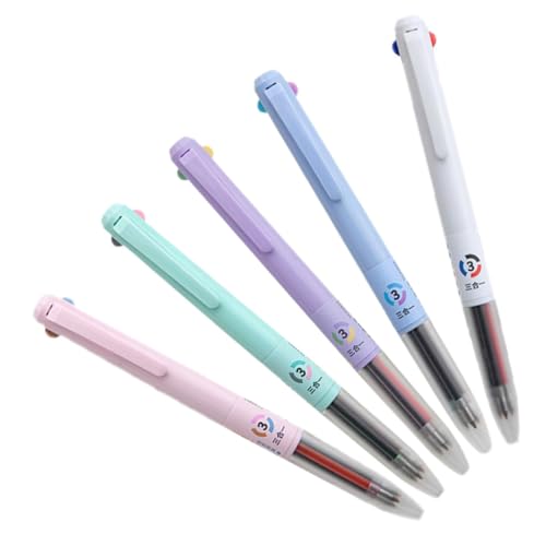 FIXOSHEE 5Stücke Multifunktionale Kawaii Kugelschreiber im Zeichnungsstifte mit Druckmechanismus für Schule Büro und Kreative Bastelprojekte Ergonomische Schreibgeräte von FIXOSHEE