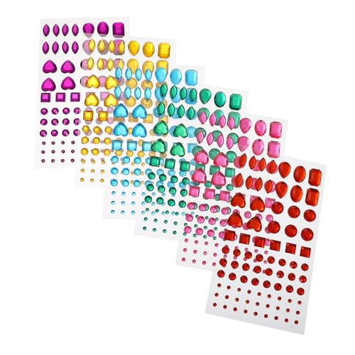 FIXOSHEE 6 Blätter Selbstklebende Acryl Kristall Strasssteine Sticker Diamant Aufkleber in Rot Blau Grün für DIY Basteln und Dekoration FIXOSHEE 6 Blätter Selbstklebende Acryl Kristall Strasssteine Sticker Diamant Aufkleber in Rot Blau Grün für DIY Basteln und Dekoration von FIXOSHEE