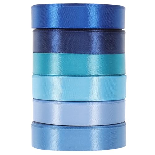 FIXOSHEE 6 Rollen Breites Reißfestes Geschenkband aus Dicht Gewebtem Satin Multifunktionales Bastelband für Festtagsdekorationen DIY Schleifen und Geschenkverpackungen Farblich Sortiert von FIXOSHEE
