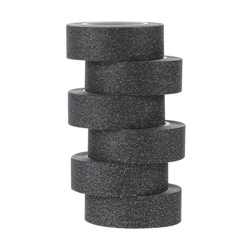 FIXOSHEE 6 Rollen DIY Washi Tape Schwarz Glitzer Klebeband pro Rolle Bastelpapier für Scrapbooking Tagebuch Dekoration Handwerk Geschenkverpackung FIXOSHEE 6 Rollen DIY Washi Tape Schwarz Glitzer Klebeband pro Rolle Bastelpapier für Scrapbooking Tagebuch Dekoration Handwerk Geschenkverpackung von FIXOSHEE