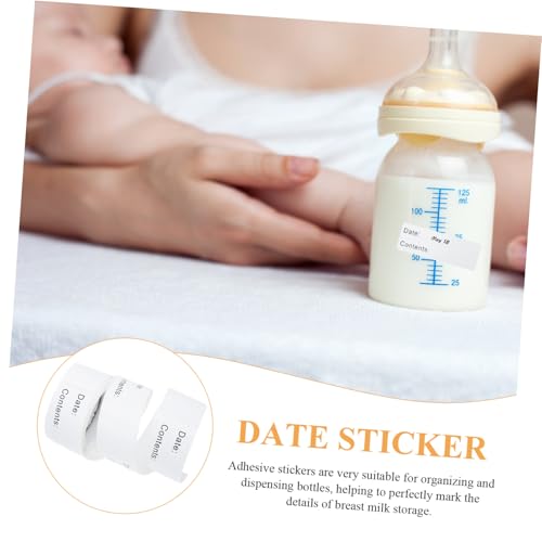 FIXOSHEE 6 Rollen Milchflaschenetiketten Aufbewahrungsetiketten für Babymilch Bpa frei Ablösbar Beschriftbar Praktische Lebensmittel datumsaufkleber für Gefrierschrank und Kühlschrank von FIXOSHEE