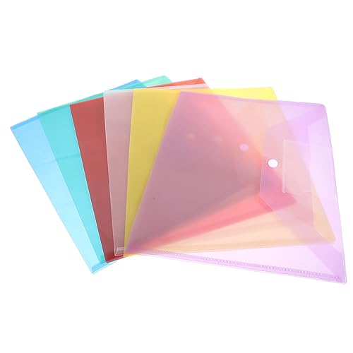 FIXOSHEE 6 Stück Dokumenten Taschen Transparente Aufbewahrungstaschen Druckknopf und Kartenhalter für Bürobedarf und Schüler für Rechnungen und Unterlagen von FIXOSHEE
