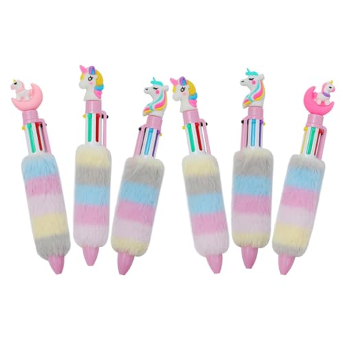 FIXOSHEE 6 Stück Einhorn Kugelschreiber Plüsch Ballpoint Pens Regenbogenfarben für Schule und Büro Zeichnen Schreiben und Dekorieren von Notizen FIXOSHEE 6 Stück Einhorn Kugelschreiber Plüsch Ballpoint Pens Regenbogenfarben für Schule und Büro Zeichnen Schreiben und Dekorieren von Notizen von FIXOSHEE