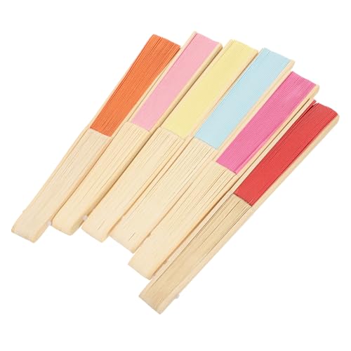 FIXOSHEE 6 Stück Faltbare Papier Handfächer zum Bemalen Bunte Diy Fächer für Kreative Faltbare Handfächer als Dekoration Malspaß für Zuhause Schule Kindergarten von FIXOSHEE