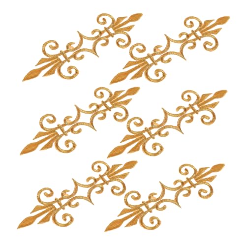 FIXOSHEE 6 Stück Geißblatt Stickstoffpatz Flügelflicken Zum Selbermachen Abzeichen Annähen Patches Nähen Stickerei-aufkleber Stickereien Für Kleidungsstücke Kleiderapparat Stickgarn Golden von FIXOSHEE