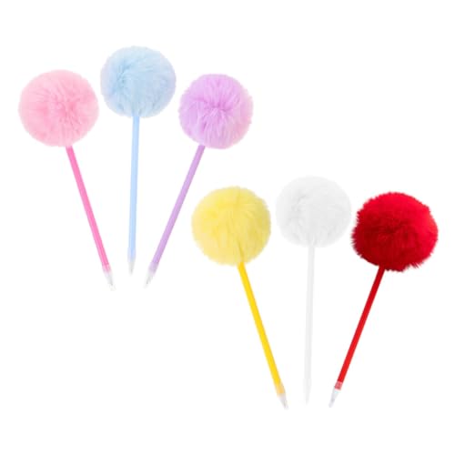 FIXOSHEE 6 Stück Kuschelige Kugelschreiber mit Plüschball Schreibstifte für Schüler Bunte Stabile Tinte Komfortabler Griff Langlebige Pp materialien für Büro und Schule FIXOSHEE 6 Stück Kuschelige Kugelschreiber mit Plüschball Schreibstifte für Schüler Bunte Stabile Tinte Komfortabler Griff Langlebige Pp materialien für Büro und Schule von FIXOSHEE